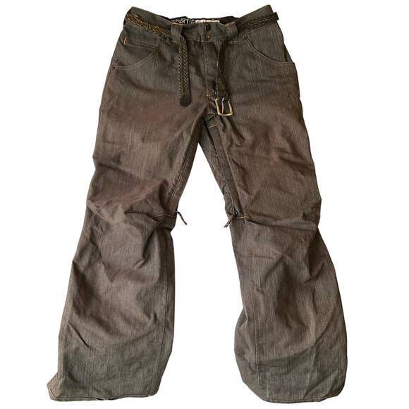 Aperture Men Snowboarding Skiing Pants size S Brown Technical Outerwear w Vents - Picture 1 of 15